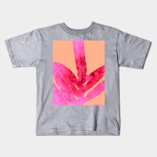 Peach Pink Ferns, Living Coral Kids T-Shirt